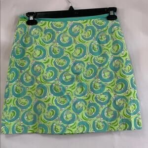 LILLY PULITZER LEAPIN‎ LIZARD PRINT SKIRT SIZE 8